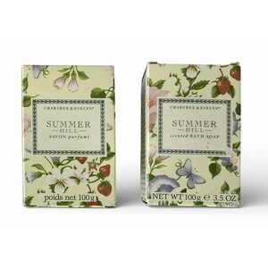 TWO NEW Crabtree Evelyn SUMMER HILL Single Bar Bath Soap 100g 3.5 DISCONTINUED